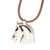 Hermès Palladium Plated Horse Head Pendant Necklace Secondhand