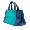 Prada Small Bicolor Canvas Canapa Logo Satchel Secondhand