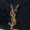 Saint Laurent Shiny Croc Embossed Calfskin Monogram Cassandra Clasp Bag Secondhand