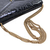Saint Laurent Shiny Croc Embossed Calfskin Monogram Cassandra Clasp Bag Secondhand