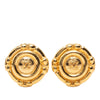 Chanel Gold Plated CC Round Clip On Earrings Secondhand