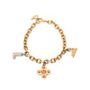 Louis Vuitton Gold Plated Brass and Strass Love Letters Charm Bracelet Secondhand