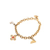Louis Vuitton Gold Plated Brass and Strass Love Letters Charm Bracelet Secondhand