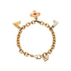 Louis Vuitton Gold Plated Brass and Strass Love Letters Charm Bracelet Secondhand