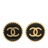 Secondhand Chanel Gold Plated CC Resin Round Clip On Earrings