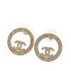 Secondhand Chanel CC Gold Plated Strass Round Bullet Back Earrings