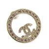 Secondhand Chanel CC Gold Plated Strass Round Bullet Back Earrings