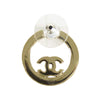 Secondhand Chanel CC Gold Plated Strass Round Bullet Back Earrings