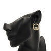 Secondhand Chanel CC Gold Plated Strass Round Bullet Back Earrings