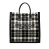 Saint Laurent Plaid Wool Rive Gauche North South Tote Secondhand