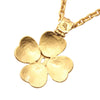 Chanel Gold Plated CC Clover Pendant Necklace Secondhand