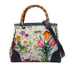 Gucci Small Canvas Flora Bamboo Shopper Satchel Secondhand