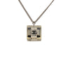 Chanel CC Plated Brass Acrylic Cube Pendant Necklace Secondhand