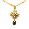 Secondhand Chanel Gold Plated CC Resin Clover Pendant Necklace
