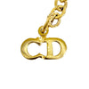Dior Gold Plated Strass CD Logo Pendant Necklace Secondhand