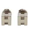 Hermès Palladium Plated and Enamel Cage D H Push Back Earrings Secondhand