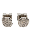Hermès Palladium Plated and Enamel Cage D H Push Back Earrings Secondhand
