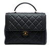 Chanel Jumbo CC Quilted Caviar Kelly Top Handle Bag Secondhand