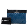 Chanel Medium Bicolor Quilted Sheepskin Mademoiselle O Case Clutch Secondhand