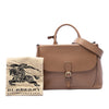 Burberry Large Bonded Leather Saddle Handle Bag Secondhand