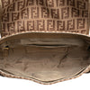 Fendi Zucchino Canvas and Metallic Leather Compilation Shoulder Bag Secondhand