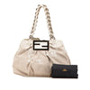 Fendi Floral Embroidered Canvas Mia Chain Tote Secondhand