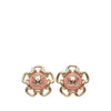 Chanel CC Gold Plated Resin Flower Push Back Earrings Secondhand