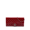 Secondhand Chanel CC Quilted Patent East West Wallet On Chain