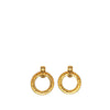 Secondhand Chanel Gold Plated Quilted Hoop Drop Clip on Earrings