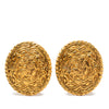 Chanel Gold Plated Horse Medallion Clip On Earrings Secondhand