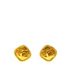 Chanel CC Gold Plated Rhombus Clip On Earrings Secondhand