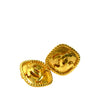 Chanel CC Gold Plated Rhombus Clip On Earrings Secondhand