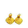 Chanel CC Gold Plated Rhombus Clip On Earrings Secondhand
