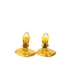 Chanel CC Gold Plated Rhombus Clip On Earrings Secondhand