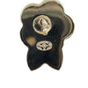 Chanel Gold Plated Enamel CC Camelia Brooch Secondhand