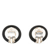Chanel CC Resin and Strass Button Clip On Earrings Secondhand