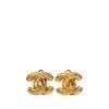 Chanel CC Gold Plated Quilted Clip On Earrings Secondhand