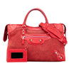 Balenciaga Lambskin Trimmed Canvas Motocross City Giant 12 Satchel Secondhand