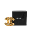 Chanel Gold Plated CC Quilted Brooch Secondhand