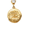 Chanel CC Gold Plated Strass Medallion Pendant Necklace Secondhand