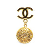 Secondhand Chanel Gold Plated CC Medallion Brooch