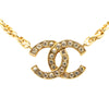 Secondhand Chanel Gold Plated Crystal CC Pendant Necklace