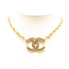 Secondhand Chanel Gold Plated Crystal CC Pendant Necklace