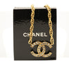Secondhand Chanel Gold Plated Crystal CC Pendant Necklace