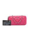 Chanel CC Quilted Lambskin Double Zip Clutch On Chain Secondhand