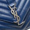 Secondhand Saint Laurent Medium Monogram Chevron Sheepskin College Bag