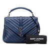 Secondhand Saint Laurent Medium Monogram Chevron Sheepskin College Bag