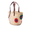 LOEWE Large Floral Embroidered Raffia Basket Tote Secondhand