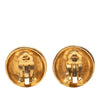 Chanel Gold Plated Logo Lettering Clip On Earrings Secondhand