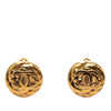 Chanel CC Gold Plated Quilted Round Clip On Earrings Secondhand
